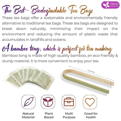 FreshDrinkUS, Premium 60 Chamomile Lavender Tea Bags, Calming Herbal Blend Strong Support for Relaxation & Better Sleep | Naturally Caffeine-Free Bedtime Tea with Soothing Floral Aroma, 100% Natural, Hand-made No Sugar/ Caffeine/ Gluten, Vegan