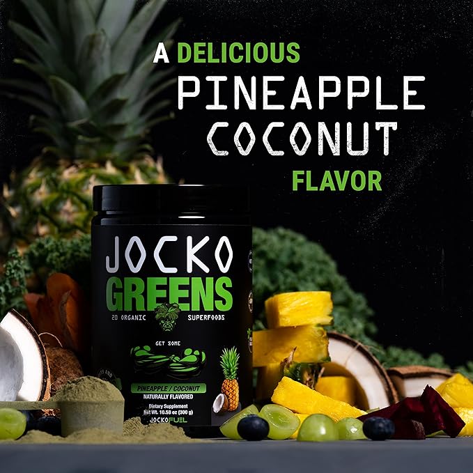 Jocko Fuel Daily Greens Powder - Premium Organic Greens Superfood Powder for Gut Health, Digestion, Bloating, Immune Support with Spirulina, Chlorella, Digestive Enzymes, & Probiotics - 30 Servings