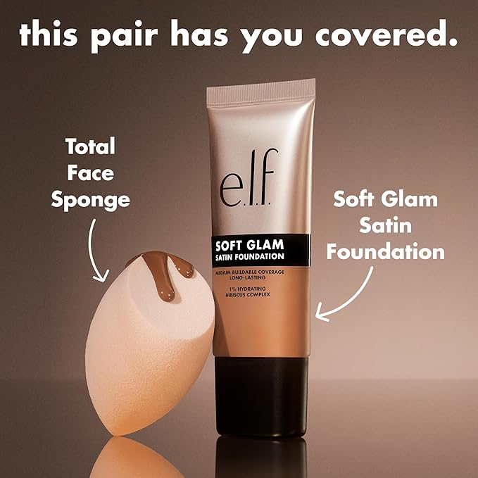 e.l.f. Soft Glam Foundation, Medium Coverage, Long-Lasting & Buildable Foundation For A Smooth, Satin Finish, Vegan & Cruelty-Free, 45 Tan Warm