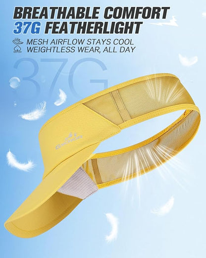 GXCROR Sports Sun Visor Hat Men Women, Lightweight Breathable Quick Dry Sports Sun Hat for Running Golf Tennis