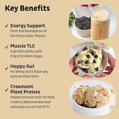 KOS Vegan Protein Powder Erythritol Free, Vanilla - USDA Organic Pea Protein Blend, Plant Based Superfood Rich in Vitamins & Minerals - Keto, Dairy Free - Meal Replacement for Women & Men, 15 Servings