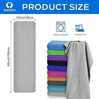Sukeen 8 Pack Cooling Towel (40"x12"), Ice Towel Sets,Soft Breathable Chilly Towel,Microfiber Towel for Yoga,Sport,Running,Gym,Workout,Camping,Fitness,Workout