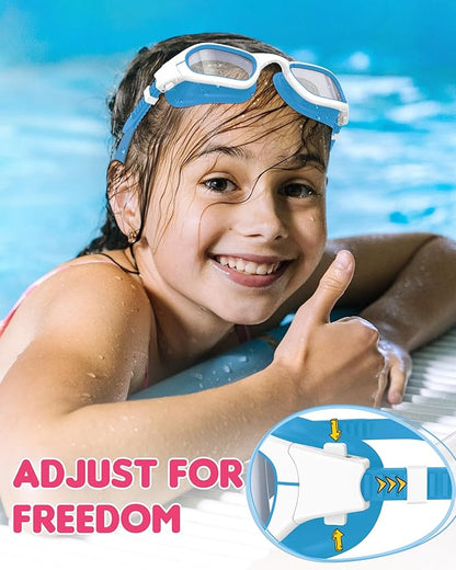 Kids Swim Goggles,Swimming Goggles for Kids 6-14, Anti-Fog UV Protection Pool Glasses for Boys Girls