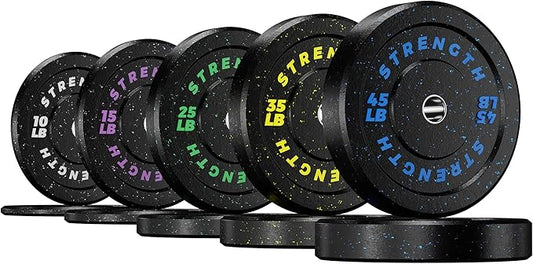 GIKPAL 2-Inch Bumper Plates High Bounce - Rubber Olympic Weight Plates Set for Home Gym, Barbell Plates for Weight Lifting Strength Training,