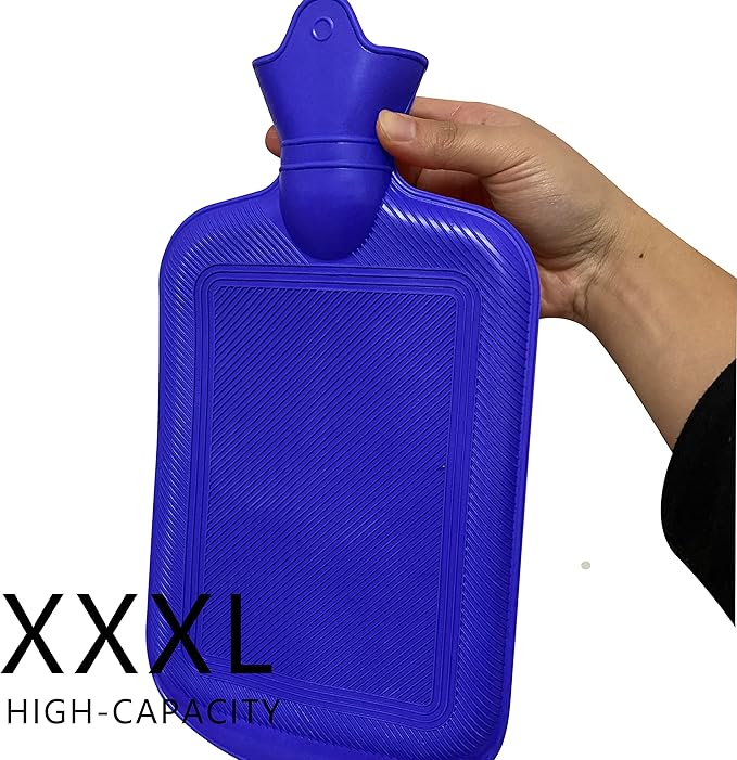 2 L Home Enema Bag Kit with 2 Enema Tips,60 inch Long Silicone Hose, Controlable Water Flow Valve, Hot-Water Bottle for Colon Cleansing Enemas（Blue）