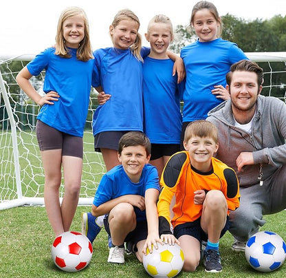 HyDren 4 Pack Soccer Ball with Pump Official Size 4/5 Deflated Soccer Balls Bulk for Outdoor Indoor Practice Training Sport Gift for Kids Boys Teen Youth Adult