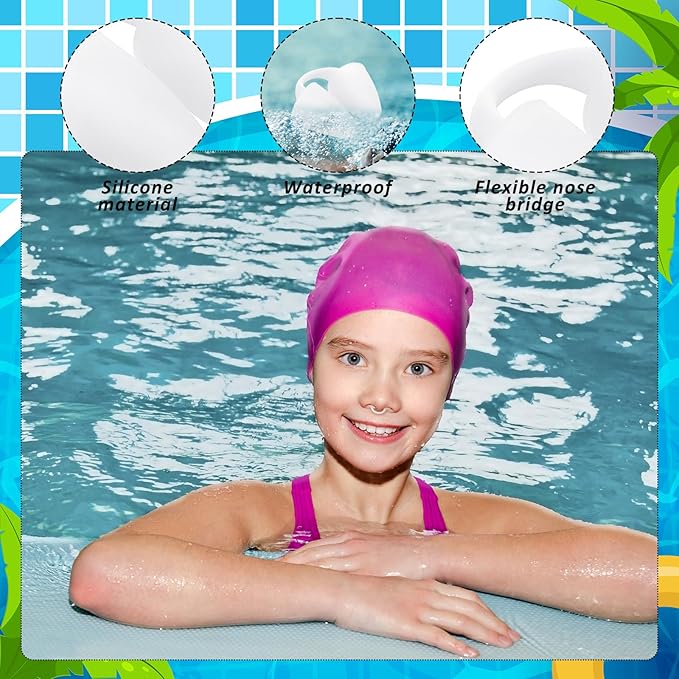 2 Pack Nose Plugs for Swimming for Adults and Kids (Age 7-12), Waterproof Soft Silicone Swimming Protectors Nose Block Nostril Plugs for Swimmers Surfers Water Sports