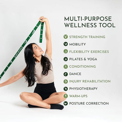 Stretching Strap: HEAVY Resistance Band, Stretch Strap with Loops for Yoga, Pilates, Dance, Physical Therapy, Gymnastics, Yoga Strap for Stretching, Workout, Flexibility