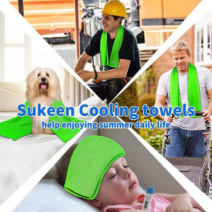 Sukeen 12 Pack Cooling Towel (40"x12"), Ice Towel Sets,Soft Breathable Chilly Towel,Microfiber Towel for Yoga,Sport,Running,Gym,Workout,Camping,Fitness,Workout