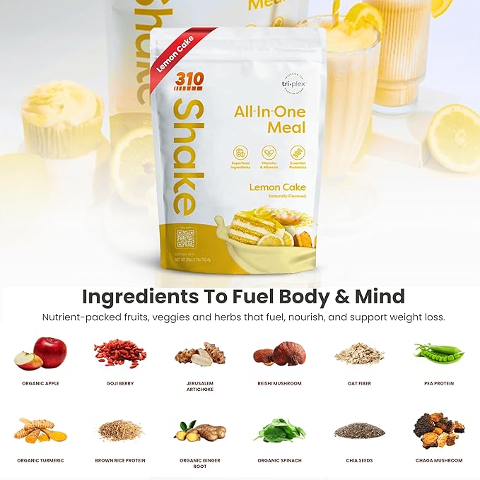 310 Hydrate Lemon Cake Electrolytes Powder-No Sugar Hydration Packets with Key Vitamins & Minerals-Keto Friendly-Tasty Sugar Free Electrolyte Drink -14 servings per container, serving size 28.3grams.