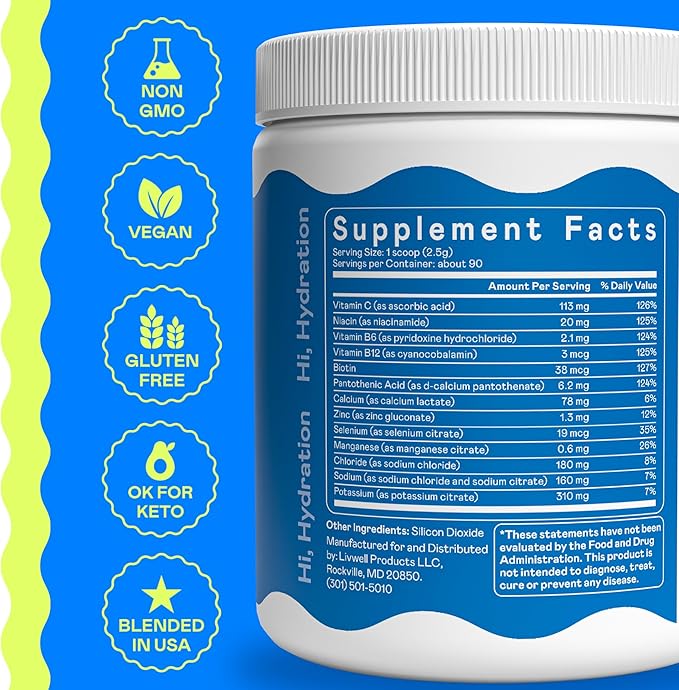 Hi-Lyte Daily Essentials - Electrolytes Powder Mix - Unflavored - Sodium, Potassium, Magnesium, Vitamins - Hydration Support for Daily Wellness, Fasting, Keto - No Sugar, No Carbs, Clean Ingredients