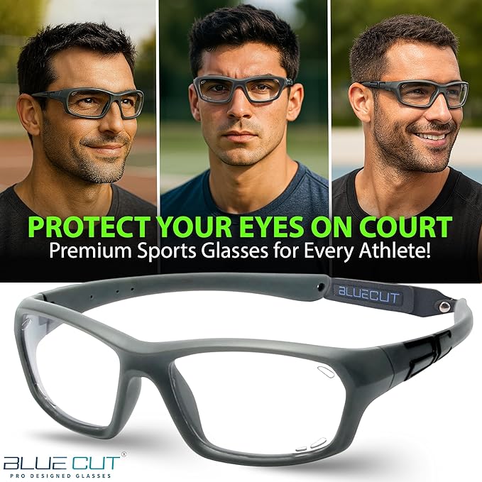 BLUE CUT Sports Protection Goggles, Photochromic Lenses Safety Glasses for Basketball, Pickleball Indoor Outdoor Sports