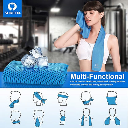 Sukeen Cooling Towel,Instant Evaporative Cooling for Sports,Yoga,Golf,Gym,Neck,Workout and More(40”x 12”)