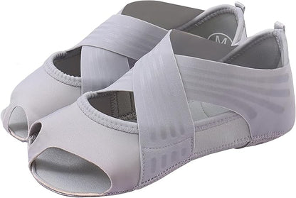 ABIRAM Yoga Socks Toeless Non-Slip Grips & Straps, for Pilates, Barre, Ballet, Bikram, Workout for Women