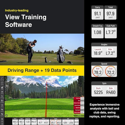 Eye MINI - Outdoor/Indoor Golf Launch Monitor & Simulator, 19 Precision Metrics, Near-Zero Latency, Sunlight-Readable Display, 8h Battery, iPad/PC/AI Compatible, Works with GSPro, E6, TGC19