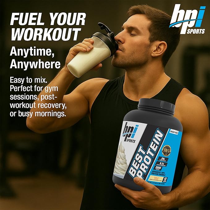 BPI Sports Best Protein – 100% Whey Protein Powder – Muscle Growth, Recovery, Meal Replacement – No Fillers, Gluten-Free – Best Protein Powder for Men & Women | Vanilla Swirl – 5 Pounds