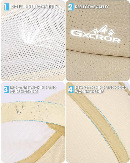 GXCROR Performance Baseball Cap for Men & Women - UPF 50+ Running Hat, Lightweight Quick-Dry Sports Hat for Golf, Hiking, Gym