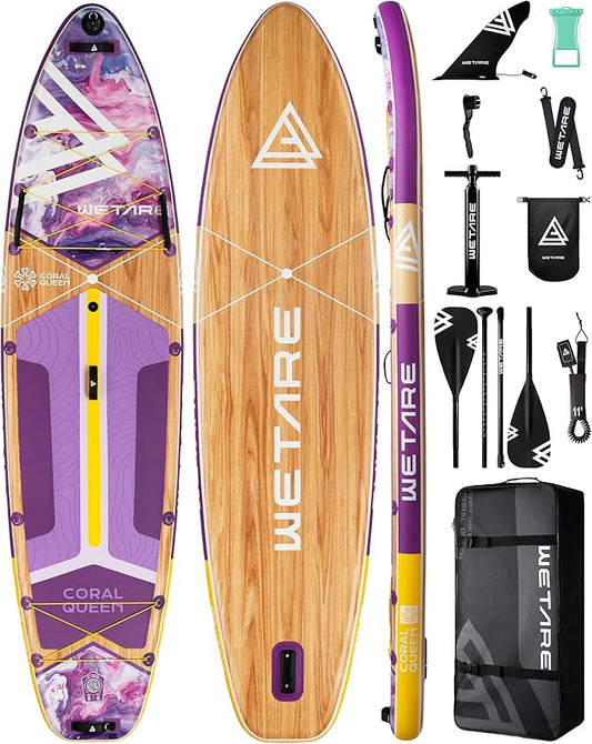 11'6"x35" Inflatable Paddle Board, 450lbs Extra Wide Stand Up Sup Board for Adults, Blow Up Paddleboard Kayak Non-Slip Stable Deck Boat for Yoga Fishing Surf