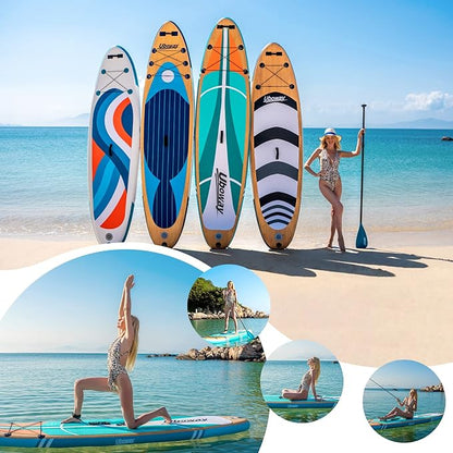 Inflatable Stand Up Paddle Board: Uboway Inflatable Kayak Paddle Board with Premium SUP Accessories, Non-Slip Comfort Deck with Backpack, Bonus Dry Bag & Hand Pump, Sup Board for Yoga Fishing Surf