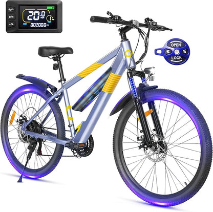 Electric Bike for Adults,26" E-Bike with 700W Peak Motor 21-Speed,Up to 50 Miles Removable Battery,Front Fork Suspension Dual Disc Brakes,Ebikes for Adults Commute Mountain All Terrain