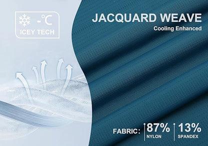 Esabel.C Jacquard Golf Shirts for Men Moisture Wicking Short Sleeve Performance Dry Fit Active Mens Polo Shirts