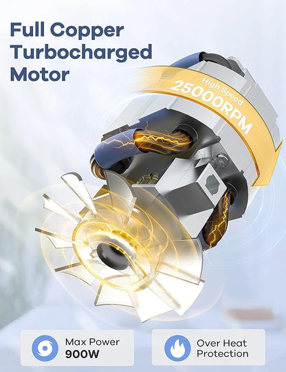 Ganiza Smoothie Blender, 900W Blenders for Shakes and Smoothies, 15-Piece Personal Blender and Grinder Combo for Kitchen, Smoothies Maker with 4 BPA-Free Portable Cup, Nutritious Recipe