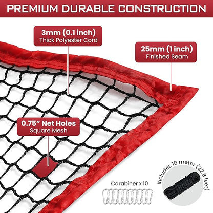 Golf Netting, 10ft, 15ft, 20ft Sports Netting - Heavy Duty High Impact Multi-Sport Practice Net for Golf, Baseball, Soccer, Hockey, Lacrosse, Backyard Driving & Training Barrier