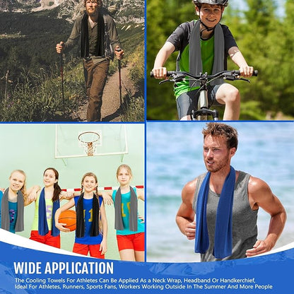 Hosuly 30 Pack Cooling Towels, 40"x12" Ice Breathable Soft Chilly Sweat Rag Microfiber Workout Rags for Gym Cooling Towels for Neck and Face for Yoga Golf Sport Running