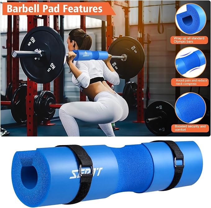 12Pcs Foam Barbell Pad Set for Squats 1 Gym 1 Carry 2 Lifting 2 Ankle 3 Ankle 3 Hip