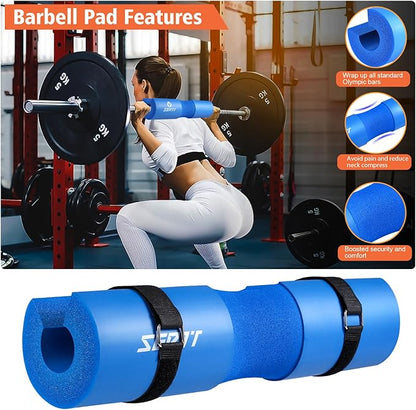 12Pcs Foam Barbell Pad Set for Squats 1 Gym 1 Carry 2 Lifting 2 Ankle 3 Ankle 3 Hip