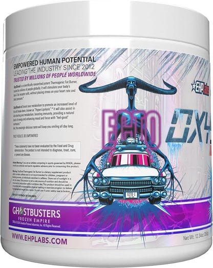 EHP Labs x Ghostbusters OxyShred Pre Workout Powder Supplement - Preworkout Powder with Acetyl L Carnitine, Energy Boost Drink - Ecto Freeze, 60 Servings