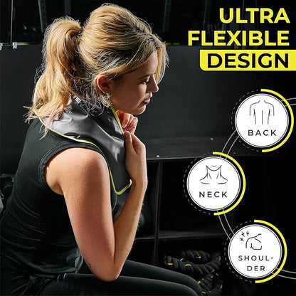 Hot & Cold Reusable Gel Pack Wrap for Neck/Shoulder/Back Pain Relief - Flexible Soft Compress - Ice & Heat Therapy for Rotator Cuff, Cervical, Pain, Swelling, Injuries and Surgery - Sport Temp