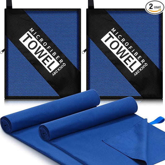 2 Pack Microfiber Beach Towel Large Travel Towel 60 x 30 Inch