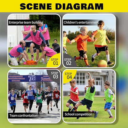 12/24/48PCS Pinnies Youth Team Pennies for Sports Kids and Scrimmage Vests for Soccer Basketball Jersey Practice