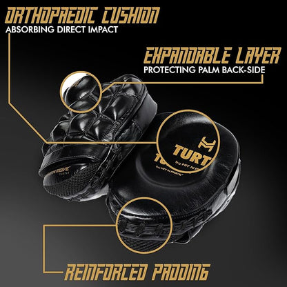 HIT N MOVE Turtle Boxing Mitts and Pads Suitable for Boxing Gloves Men, Boxing Equipment, MMA Gloves Men, UFC Gloves, Boxing Mitts Leather, Training Gear for Athletes, High-Performance Focus Mitts