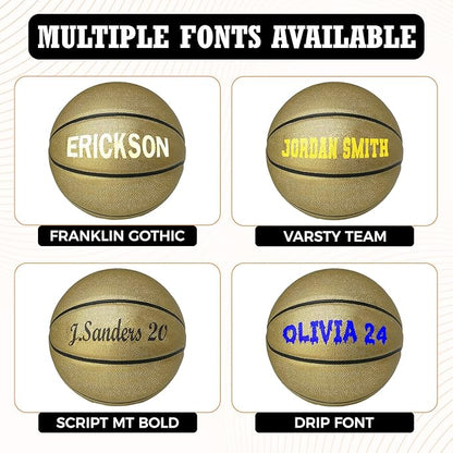 HAMMET Personalized Basketball – Customized Basketball with Your Name or Text – Multiple Colors, Fonts & Designs Available – Durable for Indoor and Outdoor - Ideal Gift for Son, Daughter, Boy or Girl