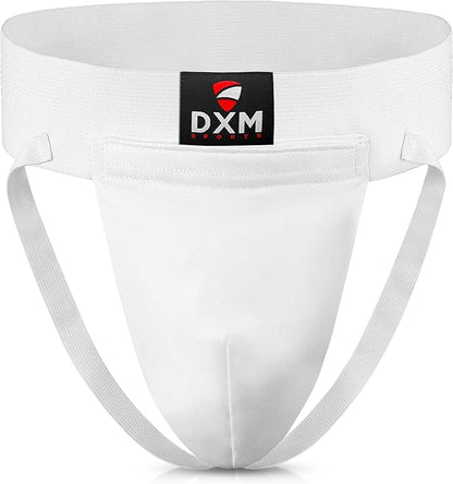DXM SPORTS Groin Protector Cup Men, Boxing Kickboxing MMA Muay Thai Sparring Groin Guard, Ventilated Adjustable, Karate Fighting Training, Underwear Jiu Jitsu BJJ Protection