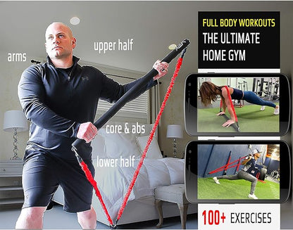 VPX Power Resistance Training System 3.0 | Total 3-Way Stacking Home, Gym, Sport Fitness | Men & Women | 220 LBs Adjustable Suspension Resistant Strength | Leg, Squat, Press, Push, Glute, Arm, LAT