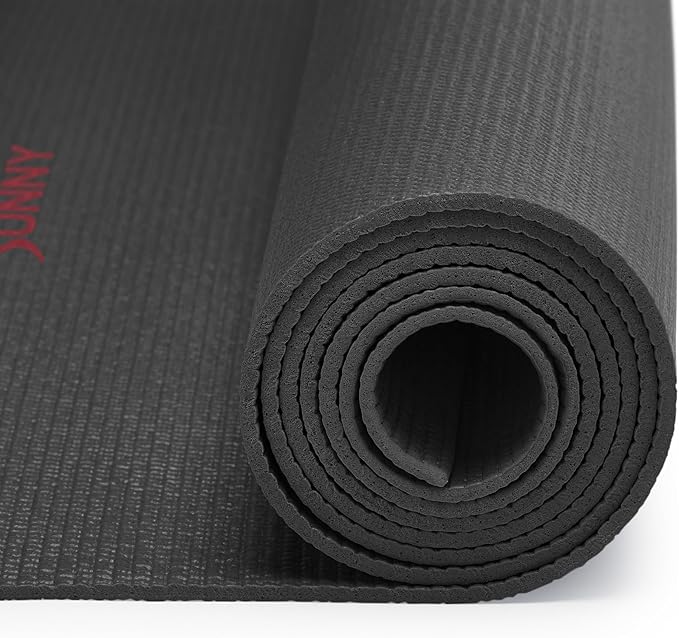 Sunny Health & Fitness Non-Slip Yoga Mat – Durable, Anti-Tear, Lightweight, Cushioned Support for Yoga, Pilates, Stretching Exercises, Meditation and Floor Workouts | Multiple Sizes & Colors