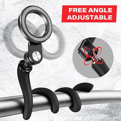 Flexible Gym Phone Holder for Peloton Treadmill Spin Bike - Gooseneck Magnetic Phone Mount for iPhone MagSafe Samsung, Wrap Around Phone Stand for Stroller/Desk/Shopping/Women Men Gym Gifts