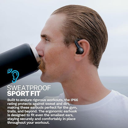 JLab Epic Air Sport ANC 3 True Wireless Bluetooth Earbuds for Active Workout, Hybrid Dual Drivers for Premium Sound, Hi-Res Audio, Spatial Audio, AAC, Sweatproof, 12+ Hours Playtime, Google Fast Pair