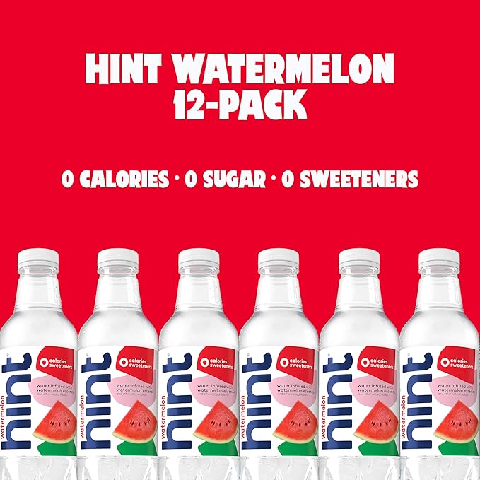 Hint Bottled Water, Crisp Apple and Watermelon - Purified Flavored Water with Zero Calories, Sugar Free, Natural Flavors - 16 Fl Oz (Pack of 24)