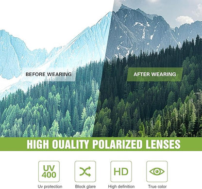 3 Pack Polarized Sports Sunglasses for Men, Mens Sunglasses Wrap Around UV400 Protection for Cycling Fishing Driving