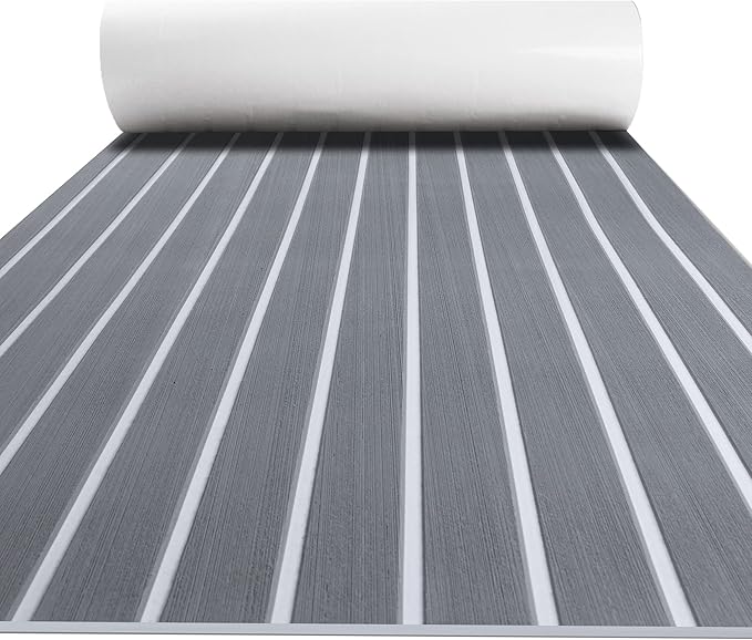 FOCEAN Boat Flooring EVA Foam Boat Decking Faux Teak Marine Flooring Boat Mat Boat Carpet Sheet for Motorboat RV Yacht Kayak Surfboard, 94.5"x 47.2"/35.4"/23.6"/15.7"