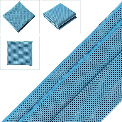 Biange Cooling Towel (Pack of 20, 40"x12") with Pouches for Sports, Workout, Fitness, Gym, Yoga, Golf, Pilates, Travel, Camping & More