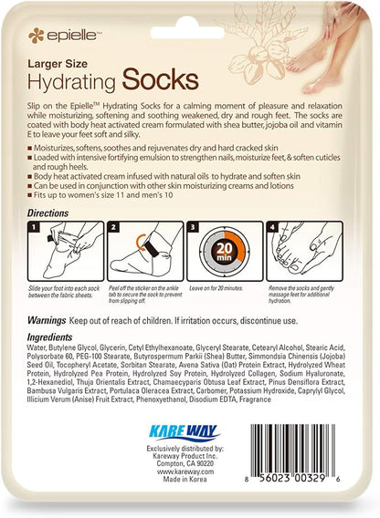 Epielle Hydrating Hand & Foot Masks 12 Pairs, Deep Moisturizing Socks & Gloves, Soften Dry Hands & Cracked Heels with Shea Butter & Jojoba Oil, Korean Skin Care, Foot Spa, Self Care Gifts for Women