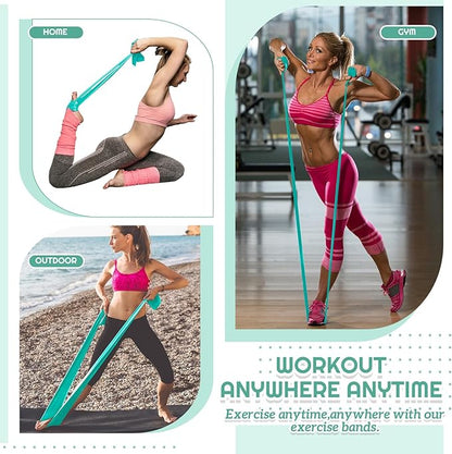 6 Pcs Fitness Resistance Exercise Bands 6 Tube Pedal Puller Resistance Band Set for Women Weight Loss Thigh Training Workout Equipment Elastic Arms Abdomen Shoulder Waist Leg Beginners Yoga