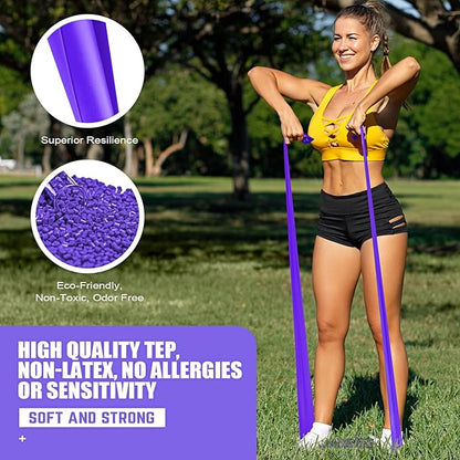 Resistance Bands, Exercise Bands, Physical Therapy Bands for Strength Training, Yoga, Pilates, Stretch Elastic Band with Different Strengths, Workout Bands for Home Gym