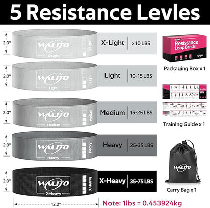 Fabric Resistance Bands for Working Out - Booty Bands for Legs -Glutes Training for Women and Men - Exercise Bands for Squats, Yoga, Physical Therapy -Home Gym Fitness