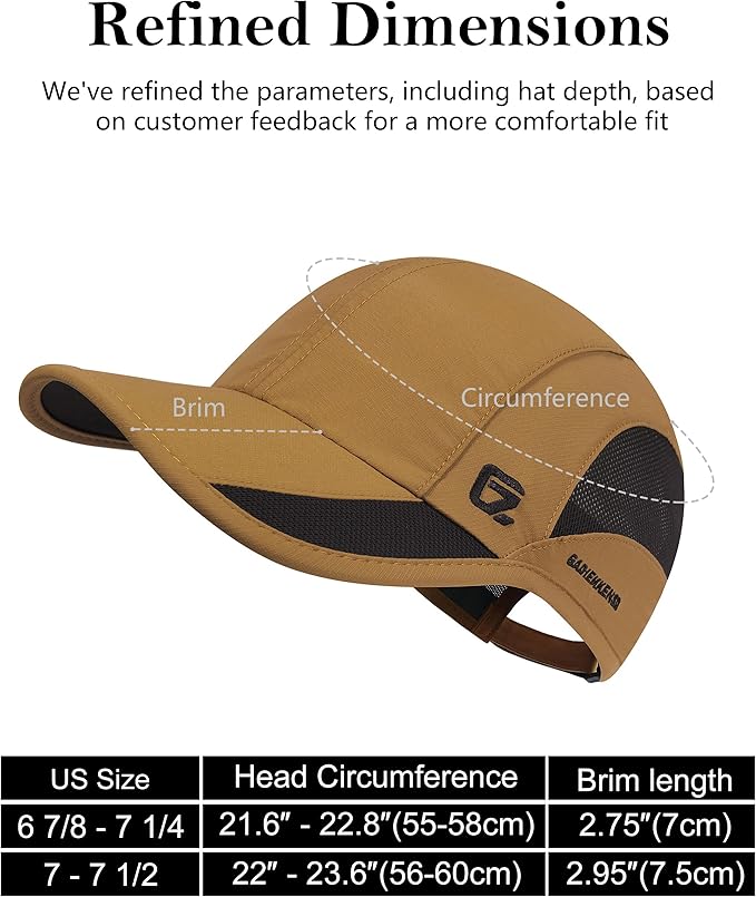 GADIEMKENSD Quick Dry Run Hat Cooling Breathable Mesh